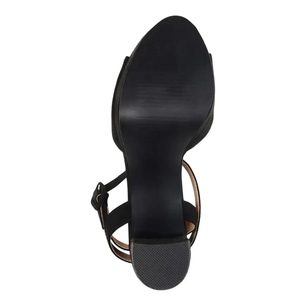 Journee Women's Nairri Platform Block Heel Dress Sandals Black Size 10 W